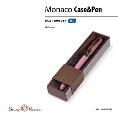 Bruno Visconti 20-0125/181 Monaco Tükenmez Kalem -Mavi-05 Mm. Kutulu - (Pembe Gövde Kahverengi Kut
