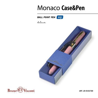 Bruno Visconti 20-0125/186 Monaco Tükenmez Kalem -Mavi-05 Mm. Kutulu - (Pembe Gövde Mavi Kutu)