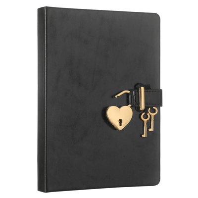 Victoria'S Journals 4404  Hush Hush Kilitli Metalik Defter Kutulu 80Gr 160 Yp Düz Siyah