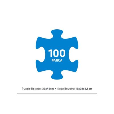 Blue Focus 100 Parça Hayvan Dünya Haritası