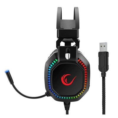 Rampage RM-K48 X-CORAL Siyah USB 7.1 Surround RGB Işık Efektli Gaming Oyuncu Mikrofonlu Kulaklık