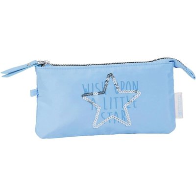 FLAT PENCIL CASE LITTLE STAR BLUE