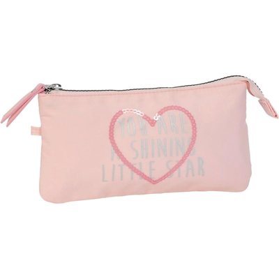 FLAT PENCIL CASE LITTLE STAR PINK