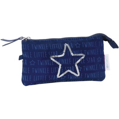 FLAT PENCIL CASE LITTLE STAR NAVY