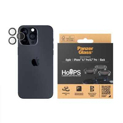 PanzerGlass PP Rings iPhone 15 Pro/15 Pro Max Black, Kamera Koruyucu