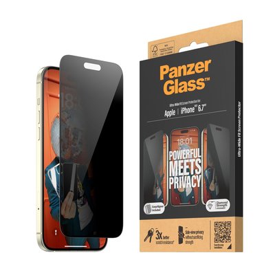 PanzerGlass iPhone 15 Plus UWF Privacy wA, Ekran Koruyucu