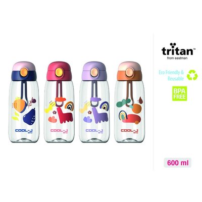 Gıpta K7549 Cool-J Medium Tritan 600 Ml Kilitli Pipetli Matara - Mavi