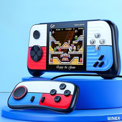 Winex G9 Retro 3.0 inç Tv Bağlanan 2.Joystickli Oyun Konsolu Kırmızı - Kırmızı (666 Klasik Oyunlar)