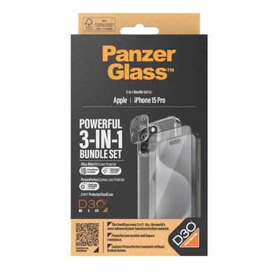 PanzerGlass iPhone 15 Pro UWF Bundle , Ekran & Kamera Koruyucu, Kapak