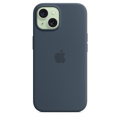 Apple iPhone 15 için MagSafe özellikli Silikon Kılıf- Fırtına Mavisi 
