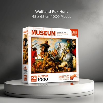 Ks Games Puzzle 1000 Parça Wolf and Fox Hunt