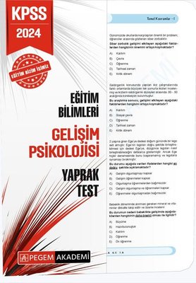 2024 KPSS Eğitim Bilimleri Gelişim Psikolojisi Yaprak Test