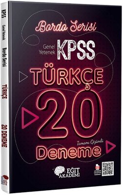 KPSS Türkçe Tamamı Çözümlü 20 Bordo Deneme