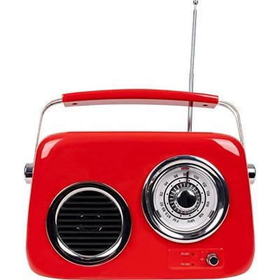 KOZMOS Retro Radyo Ve Bluetooth Hoparlör - Kırmızı