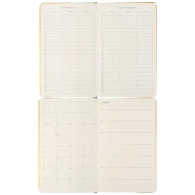 Victorias Journals Monaco Vegan Deri Sert Kapak Defter 123-0231 100gr. 96 Yaprak 13x21 cm. Altın Demir Kenar