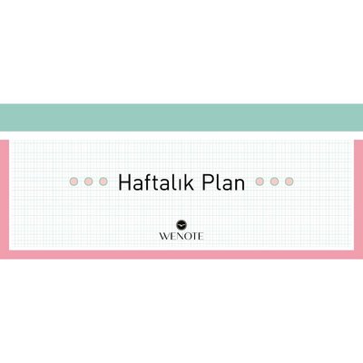 Haftalık Planlayıcı Yatay 1 Spiralli (28x12)