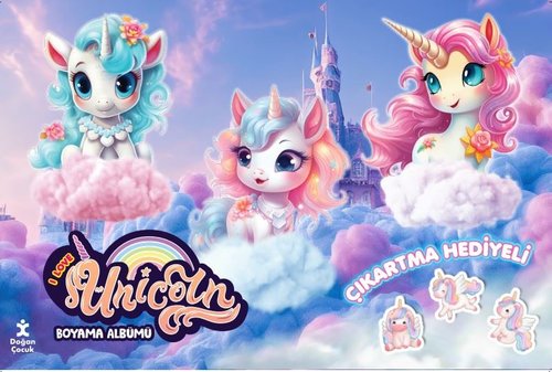 I Love Unicorn Çıkartma Hediyeli Boyama Albümü