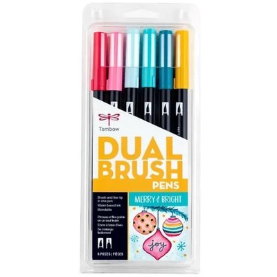 Tombow AB-T Dual Brush Pen G.Kalemi Seti Merry&Bright (Neşeli&Parlak Renkler-226) 6 renk