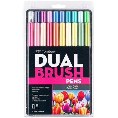 Tombow AB-T Dual Brush Pen G.Kalemi Seti Floral (Çiçek Renkleri-192) 20 renk
