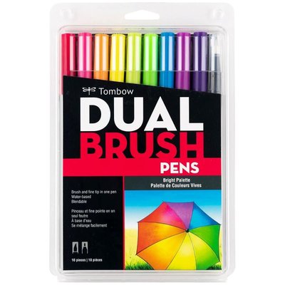 Tombow AB-T Dual Brush Pen G.Kalemi Seti Bright (Parlak Renkler) 10 renk