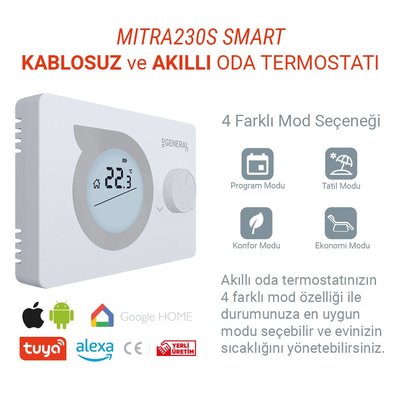 General Life Mitra 230S Smart Wi-Fi Kablosuz Akıllı Oda Termostatı - Tuya Destekli