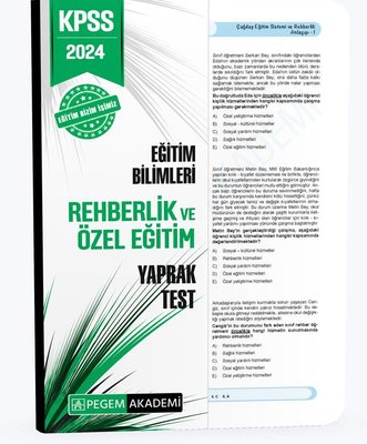 2024 KPSS Eğitim Bilimleri Rehberlik ve Özel Eğitim Yaprak Test