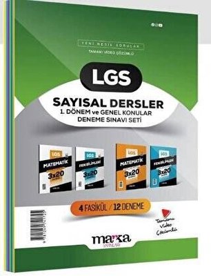 2025 LGS Sayısal Dersler 1. Dönem ve Genel Konular Deneme Sınavı Seti 4 Fasikül 12 Deneme 