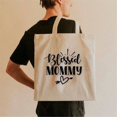 E-Hediyeci Blessed Mommy Tasarımlı Ham Bez Çanta - AB16