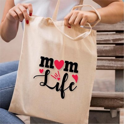 E-Hediyeci Mom Life Tasarımlı Hediyelik Bez Çanta - AB08