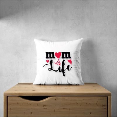 E-Hediyeci Mom Life Temalı Dekoratif Yastık Kılıfı AB08