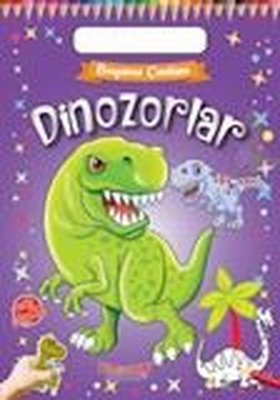 Dinozorlar - Boyama Çantam - Renkli Çıkartmalı