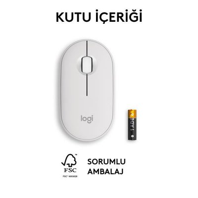 LOGITECH Pebble 2 M350s Bluetooth Mouse Beyaz