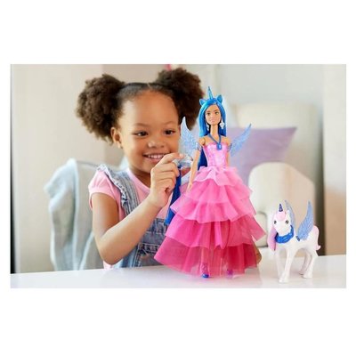 Barbie Mavi Saçlı Prenses Bebek HRR16