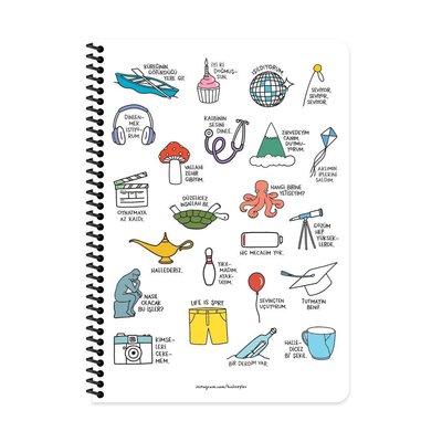 Hisli Şeyler A4 80Yp.Çiz.Spr.Stickerli Defter - Dinlenmek İstiyorum