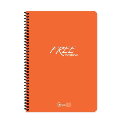 Keskin A4 120Yp. Kareli PP Kapak Free Defter Turuncu