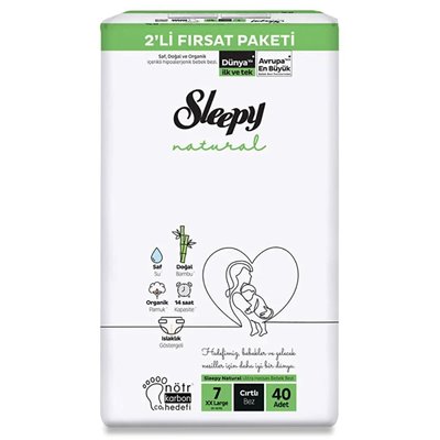 Sleepy Natural 2'li Fırsat Paketi 7 Numara XXL 40 Adet