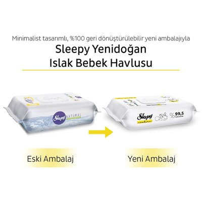 Sleepy Yenidoğan Islak Mendil 3x40 120 Yaprak