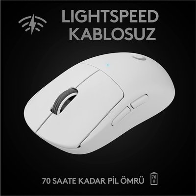 Logitech G PRO X SUPERLIGHT 2 LIGHTSPEED Kablosuz Oyuncu Mouse - Beyaz