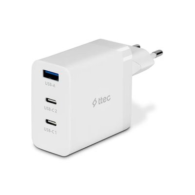 ttec SmartCharger Trio GAN 65W PD Seyahat Hızlı Şarj Aleti 2 USB-C+USB-A