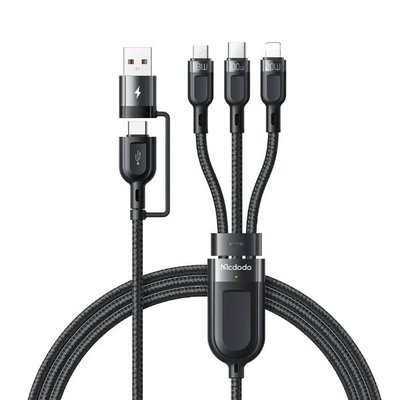 Mcdodo CA-8800 2 in 3 100W USB-A/C - Lightning+Micro+Type-C Süper Hızlı Şarj ve Veri Kablosu 1.2 Metre