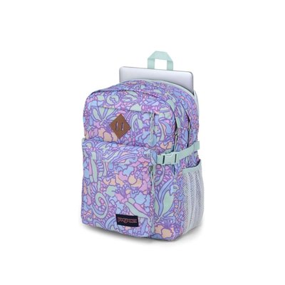 Jansport Main Campus Fluid Floral Pastel Lilac Sirt Çantası