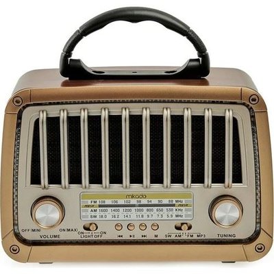 Mikado MDR-327 Ahşap Usb-Tf Destekli Bluetooth Fm/am/sw 3 Band Nostaljik Radyo