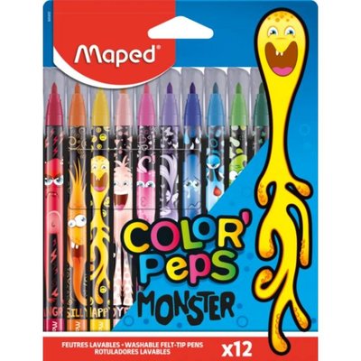 Maped Color'Peps Monster Keçeli Kalem-12'Li