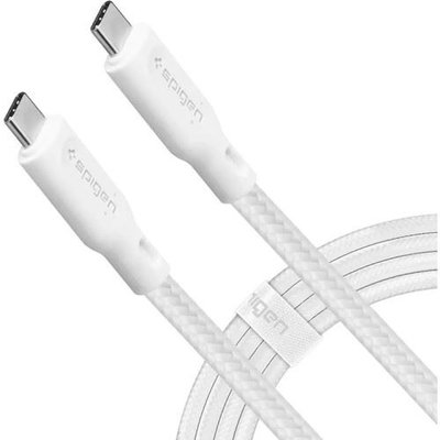 Spigen DuraSync USB-C to USB-C (1 Metre) Kevlar Hızlı Şarj/Data Kablosu 100W Güç Destekli C10C3 Whit