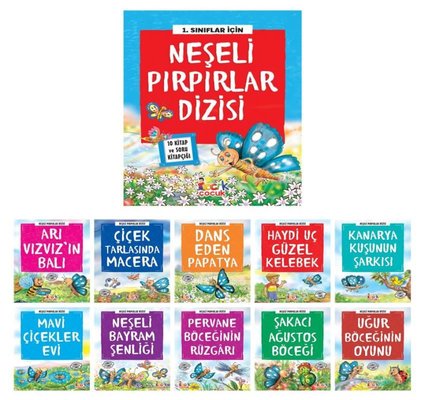 1. Sınıflar İçin Neşeli Pırpırlar Dizisi Seti - 10 Kitap Takım