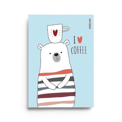 Ninobook Big Coffee Bear Renkli Butik Defter