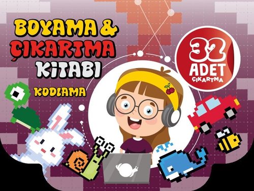 Kodlama - Boyama & Çıkartma Kitabı - 32 Adet Çıkartma