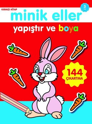 Minik Eller Yapıştır ve Boya Kırmızı Kitap 3 Yaş