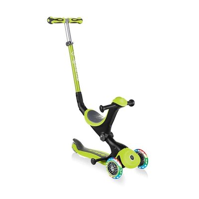 Globber Go Up Deluxe 3 Tekerlekli Katlanabilir 3ü 1 Arada Işıklı Yeşil Scooter