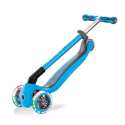 Globber Go Up Deluxe 3 Tekerlekli Katlanabilir 3ü 1 Arada Işıklı Mavi Scooter